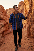 Kian | Large Check Plaid Long Sleeve Button Down Shirt