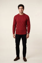 Men's Cable Crew Neck Classic Fit Sweater | James
