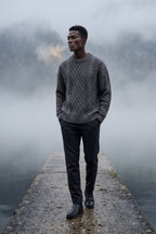Men's Cable Crew Neck Classic Fit Sweater | James