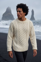 Men's Cable Crew Neck Classic Fit Sweater | James