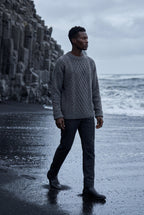 Men's Cable Crew Neck Classic Fit Sweater | James