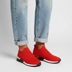 Lia | Metallic Heel Slip-on Wedge Sneakers