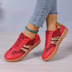 Lia | Retro Color-block Lace-up Walking Sneakers