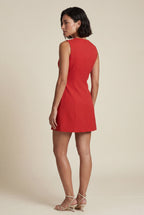 Elcevi | Sleeveless Button-front Fitted Mini Dress For Women