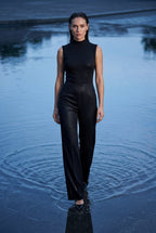 Elcevi | Sleeveless Mock Neck Wide Leg Jumpsuit For Women