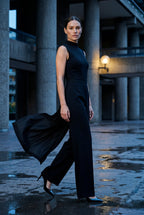 Elcevi | Sleeveless Mock Neck Wide Leg Jumpsuit For Women