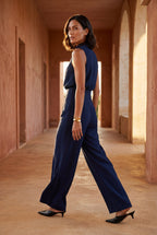 Elcevi | Sleeveless Mock Neck Wide Leg Jumpsuit For Women