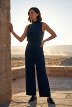 Elcevi | Sleeveless Mock Neck Wide Leg Jumpsuit For Women