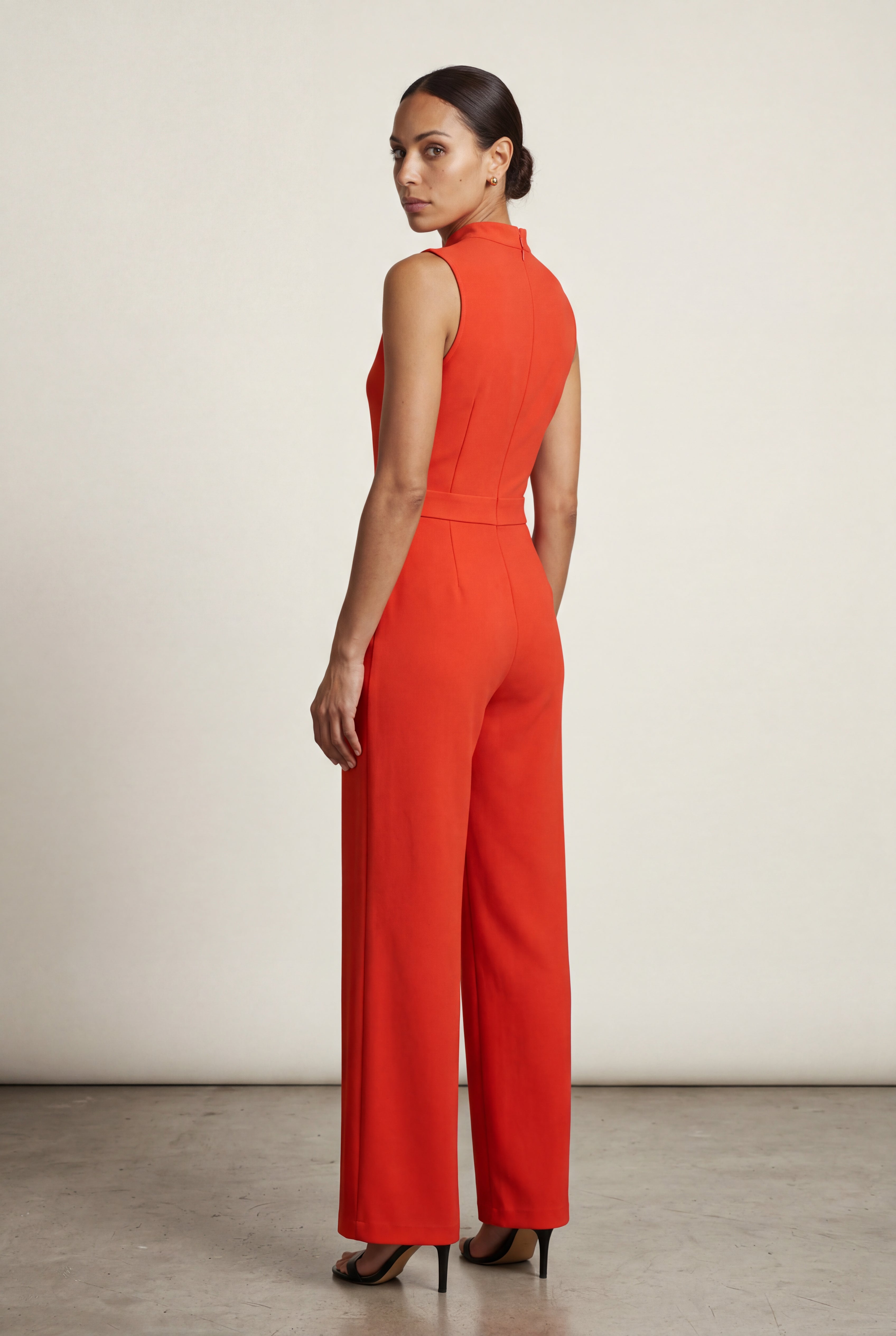 Elcevi | Sleeveless Mock Neck Wide Leg Jumpsuit For Women