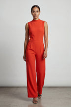 Elcevi | Sleeveless Mock Neck Wide Leg Jumpsuit For Women