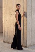 Elcevi | Sleeveless Mock Neck Wide Leg Jumpsuit For Women