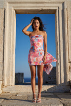 Alyssa | Strapless Floral Print Bodycon Mini Dress For Women