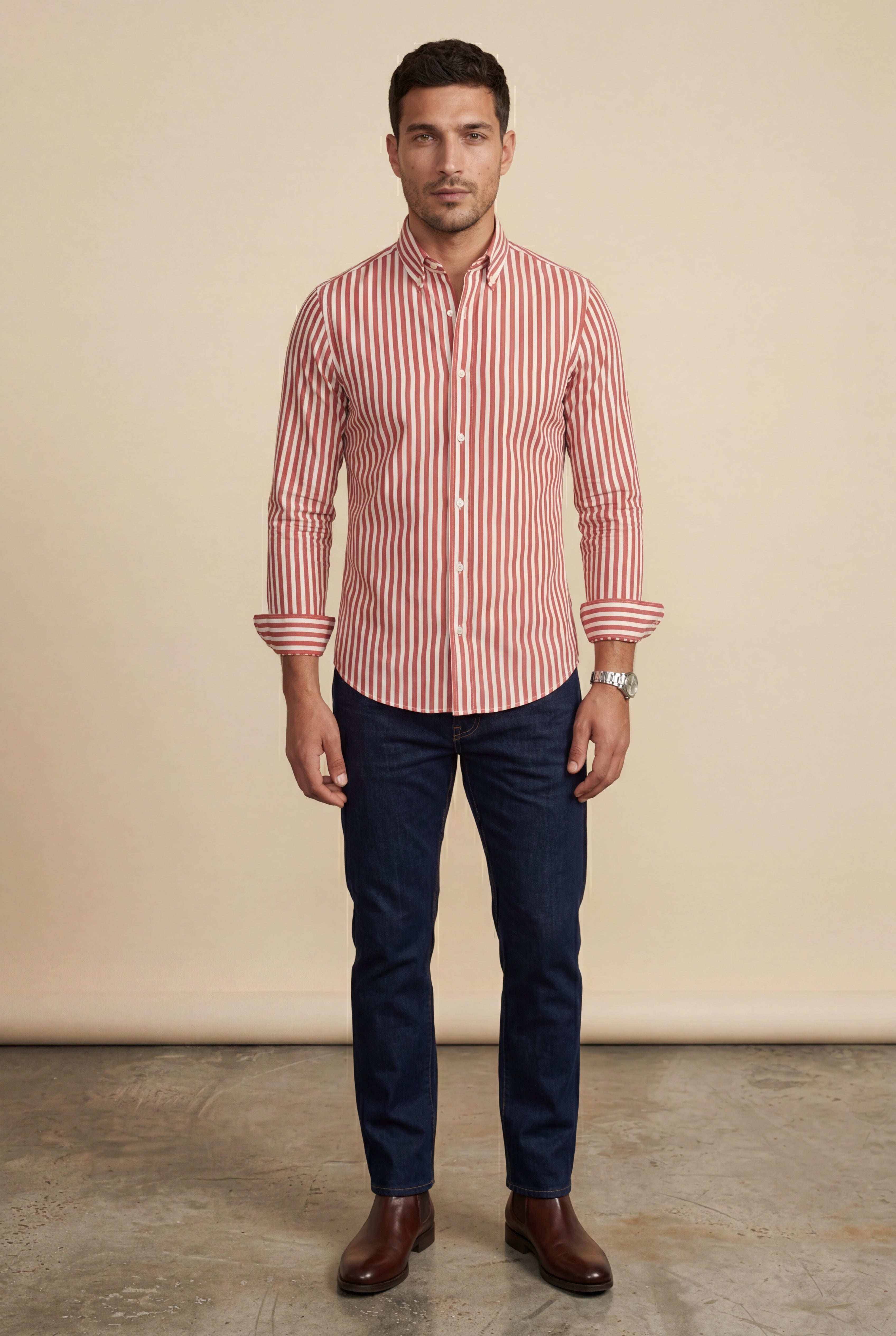 Liam | Tailored Vertical Stripe Button-down Dress Shirt