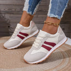 Lia | Retro Color-block Lace-up Walking Sneakers
