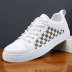Gio | Checkered Panel Low-top Lace-up Sneakers