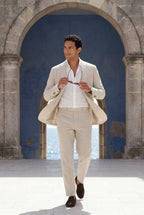 Liam | Notch Lapel Tailored Two Piece Suit with Slim Cropped Trousers