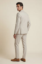 Liam | Textured Sand Beige Single-breasted Suit Jacket