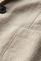 Liam | Textured Sand Beige Single-breasted Suit Jacket