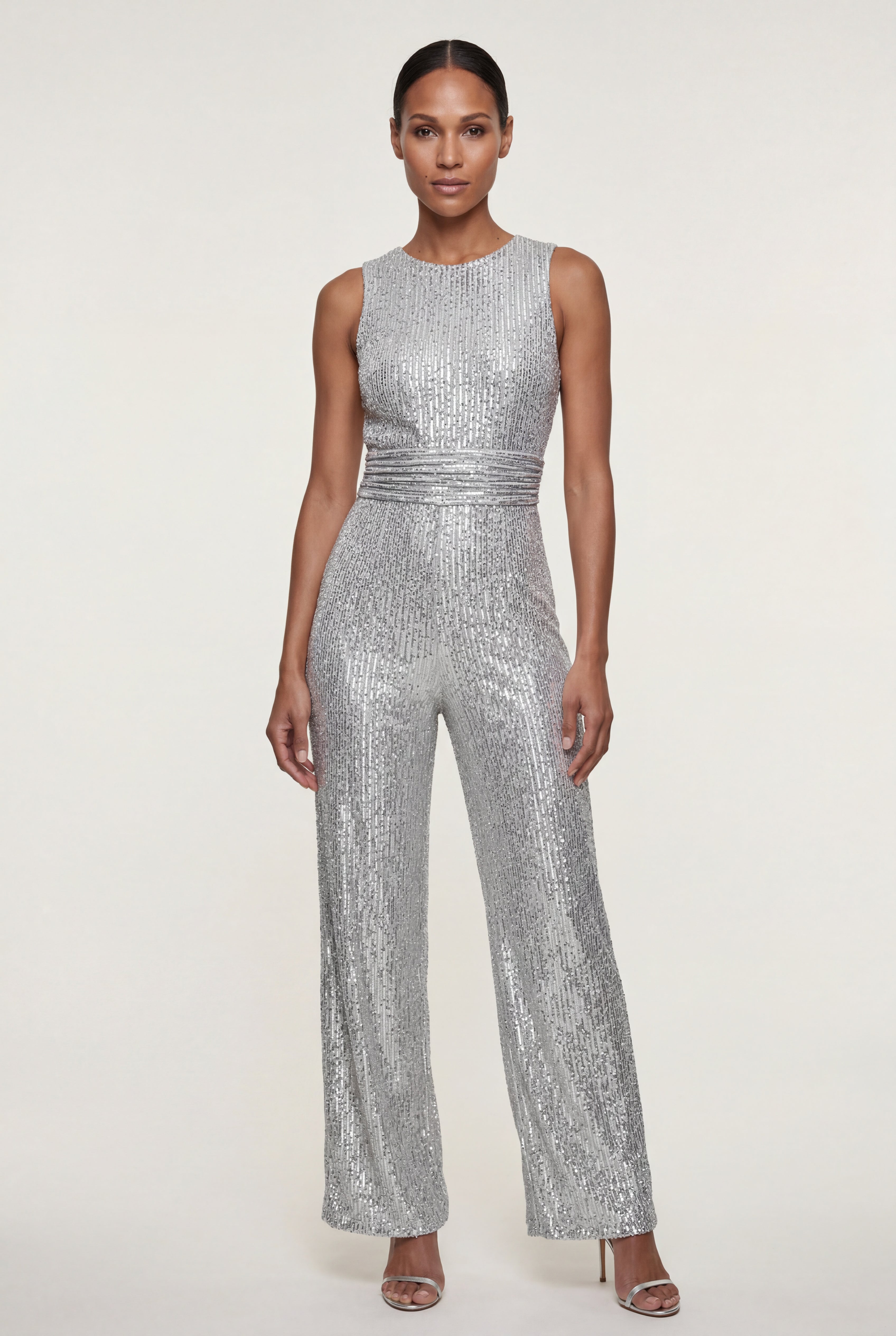 Elcevi | Belted Sleeveless Wide-leg Jumpsuit For Women