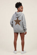 Lia | Leopard Print Star Back Oversized Hoodie