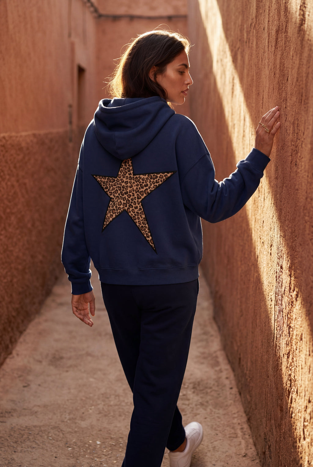 Lia | Leopard Print Star Back Oversized Hoodie