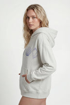 Lia | Light Heather Grey Graphic Seashell Relaxed Fit Hoodie