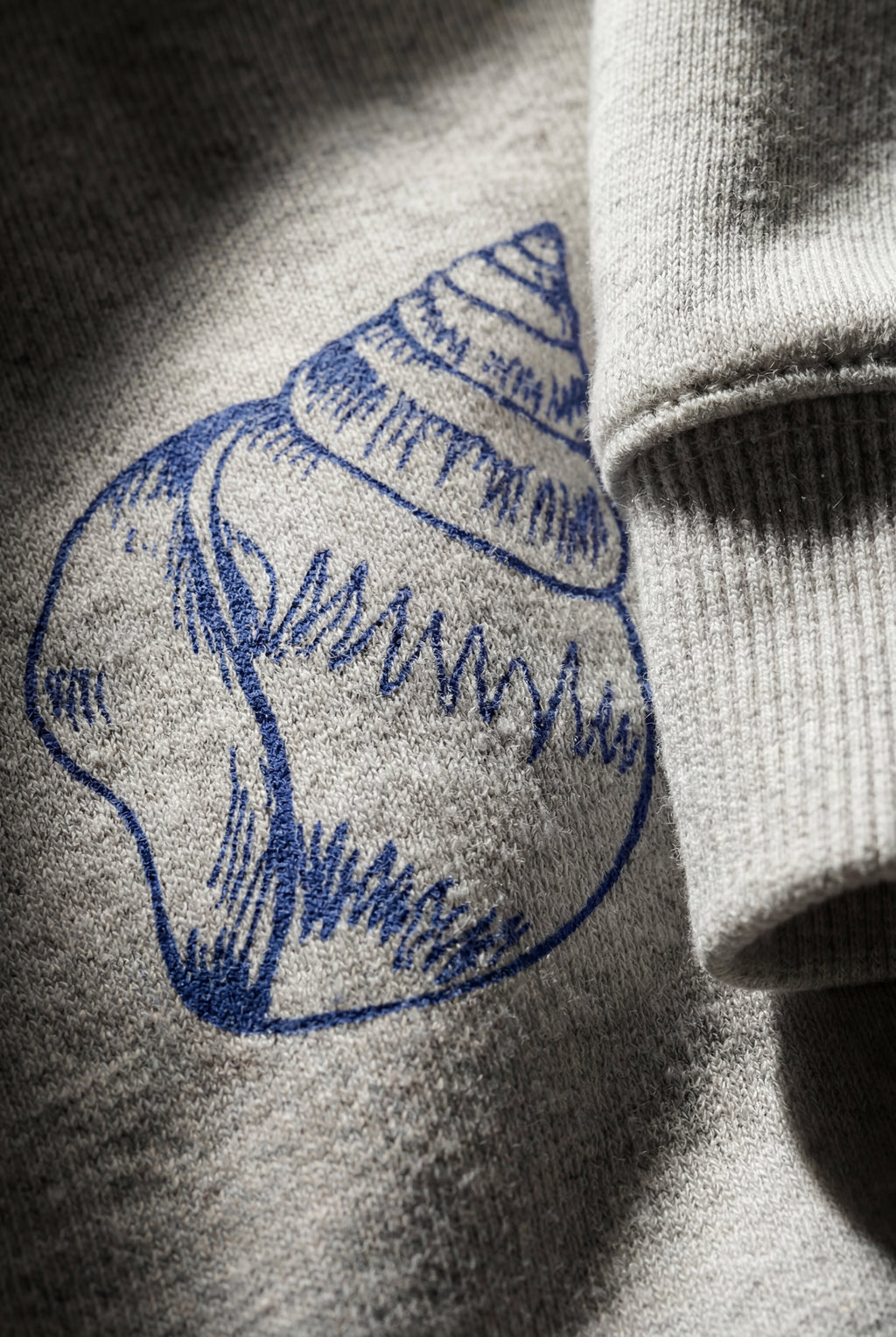 Lia | Light Heather Grey Graphic Seashell Relaxed Fit Hoodie