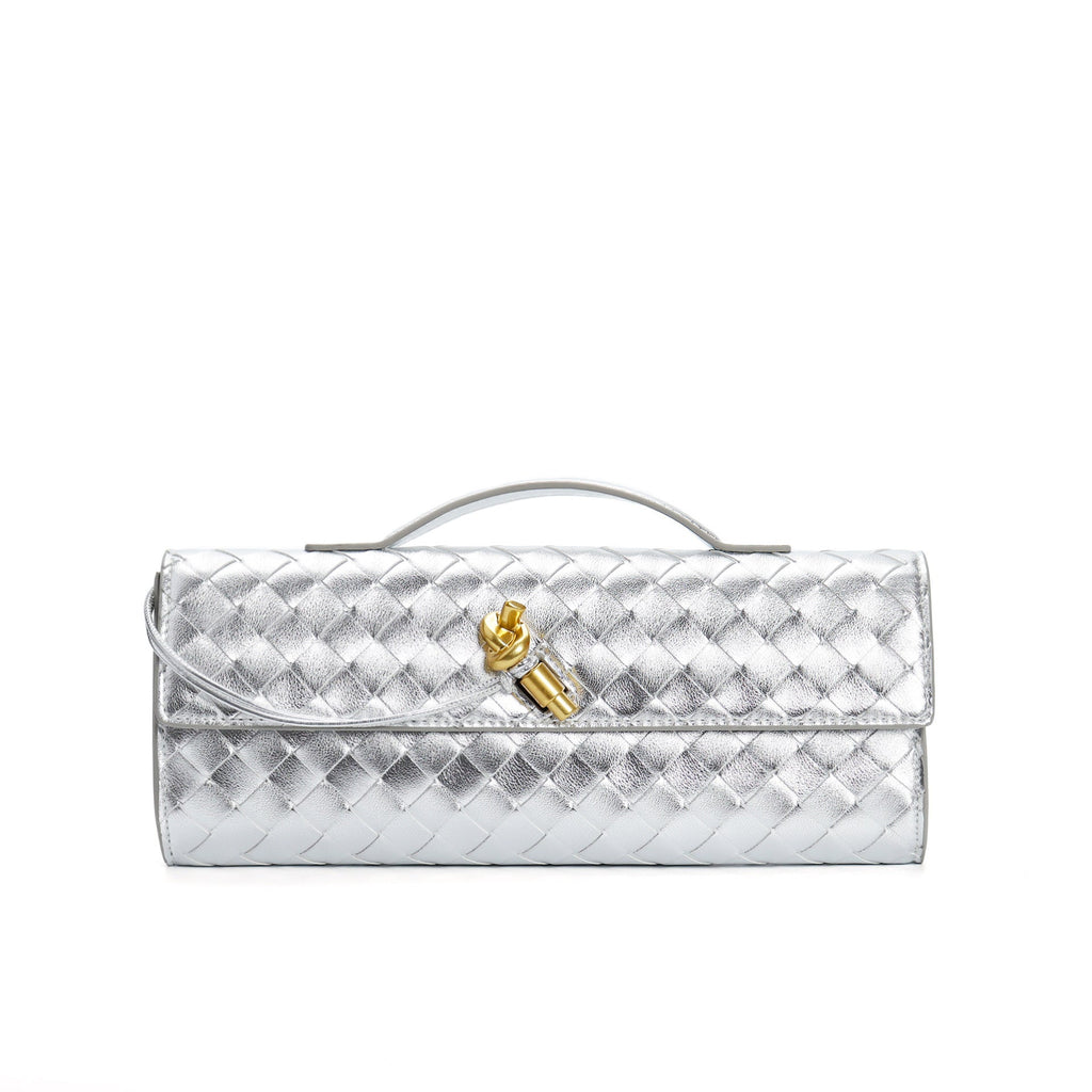 Lieke | Metallic Structured Clutch Shoulder Bag