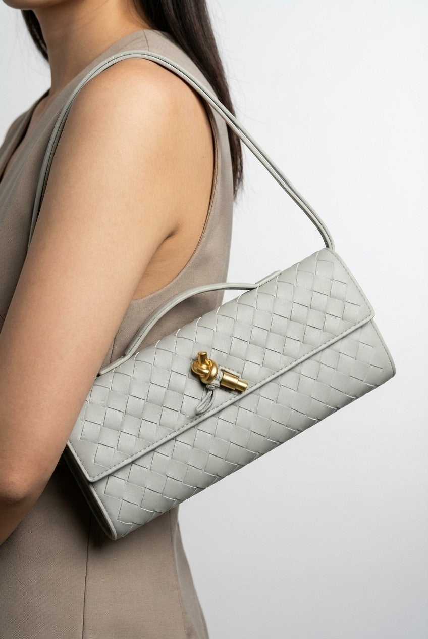 Lieke | Metallic Structured Clutch Shoulder Bag