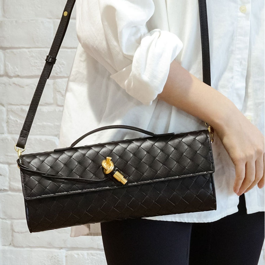 Lieke | Metallic Structured Clutch Shoulder Bag
