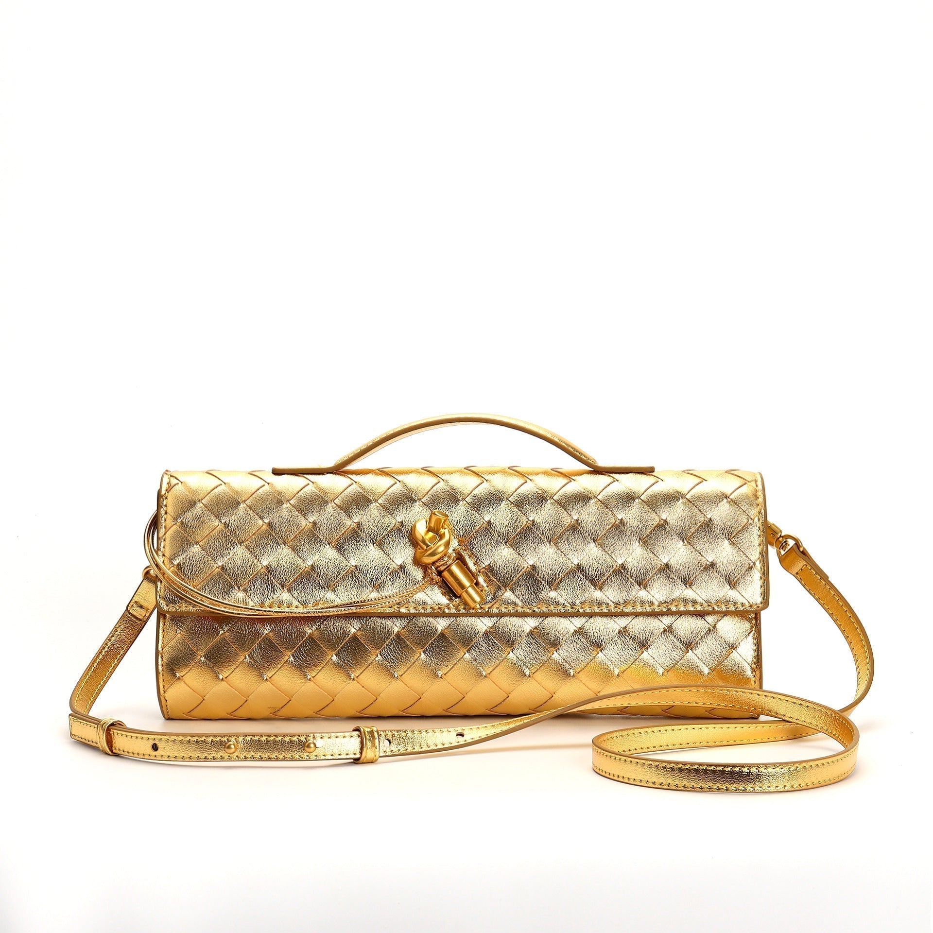 Lieke | Metallic Structured Clutch Shoulder Bag