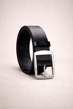 Kian | Rectangular Buckle Classic Dress Belt with Smooth Finish