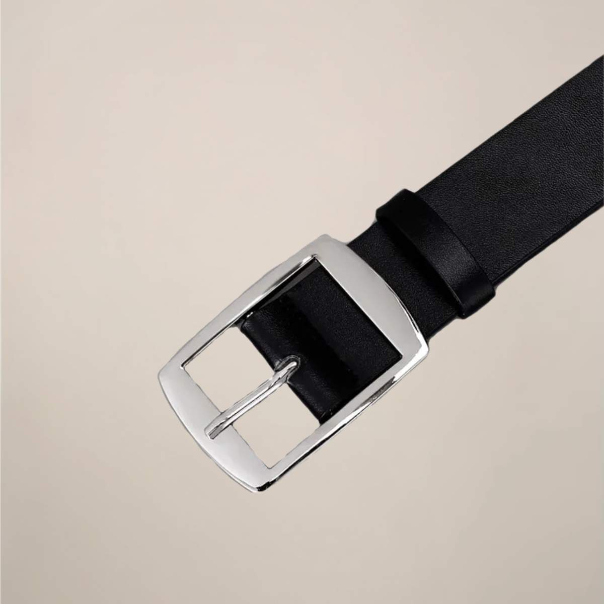 Kian | Rectangular Buckle Classic Dress Belt with Smooth Finish
