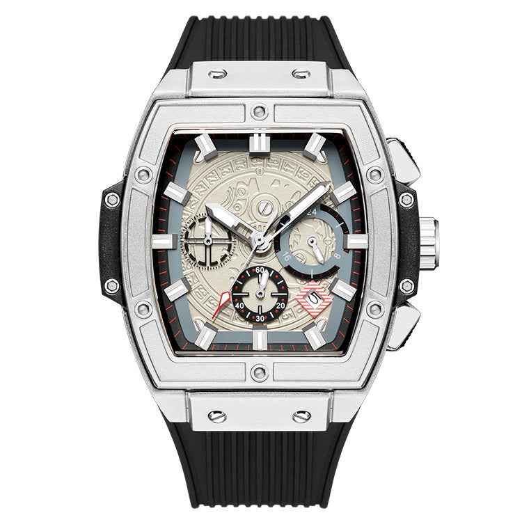 Milan | Textured Dial Rectangular Chronograph Dress Watch