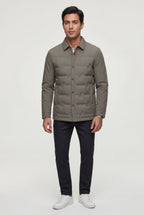 Liam | Chevron Quilted Snap-front Puffer Shirt Jacket