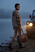 Lia | Oversized Cable Hoodie with Checked Sleeves