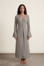 Ribbed Maxi Cardigan with Flared Sleeves | Senna