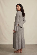 Ribbed Maxi Cardigan with Flared Sleeves | Senna