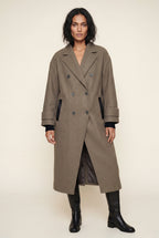 Kim | Women's Oversized Double-Breasted Long Coat with Lapel
