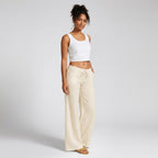 Elcevi | Summer Linen Blend Wide Leg Trousers For Women