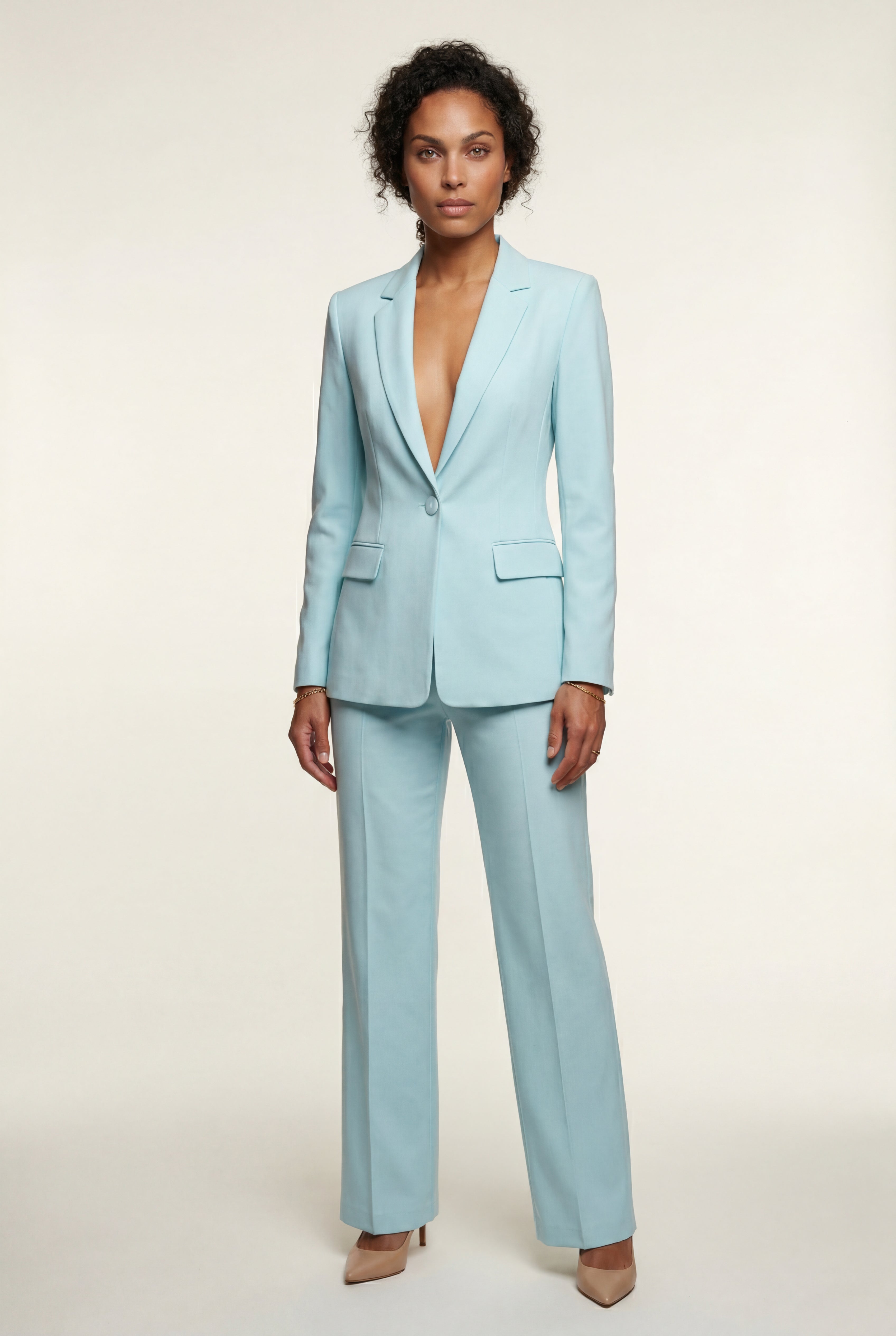 Elcevi | Single-breasted Tailored Blazer and Trouser Set