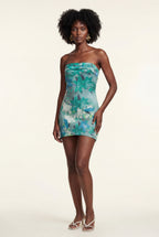 Alyssa | Strapless Floral Print Bodycon Mini Dress For Women