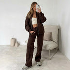Elcevi | Two-Piece Zip Jacket & Trousers Set For Women