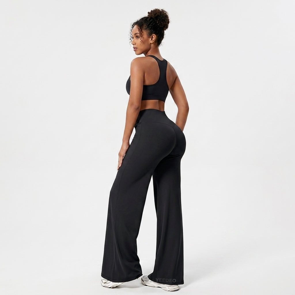 Elcevi | High Waist Flared Trousers For Women