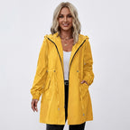 Elcevi | Rain Jacket with Hood and Zipper For Women