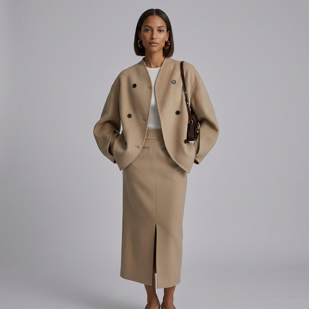 Elcevi | Double-Breasted Pea Coat For Women