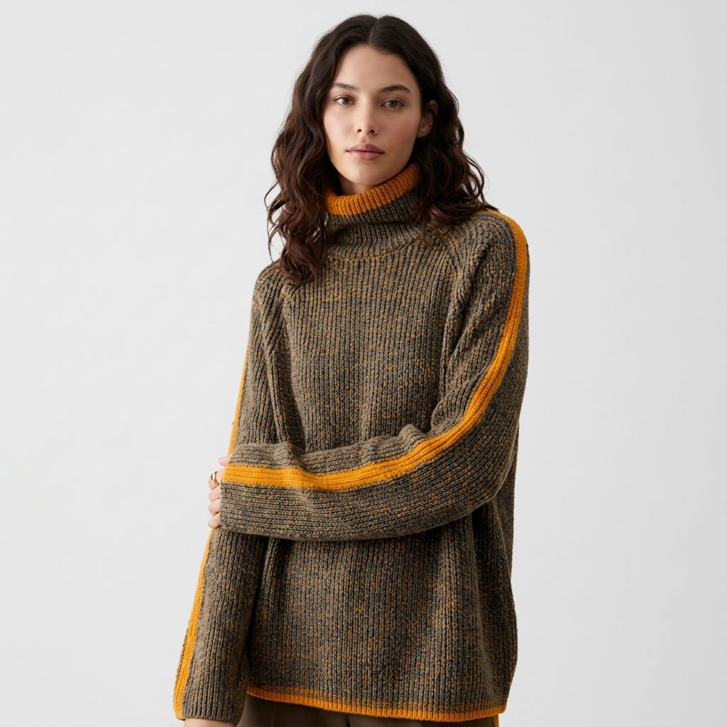 Elcevi |  Vintage Turtleneck Sweater For Women