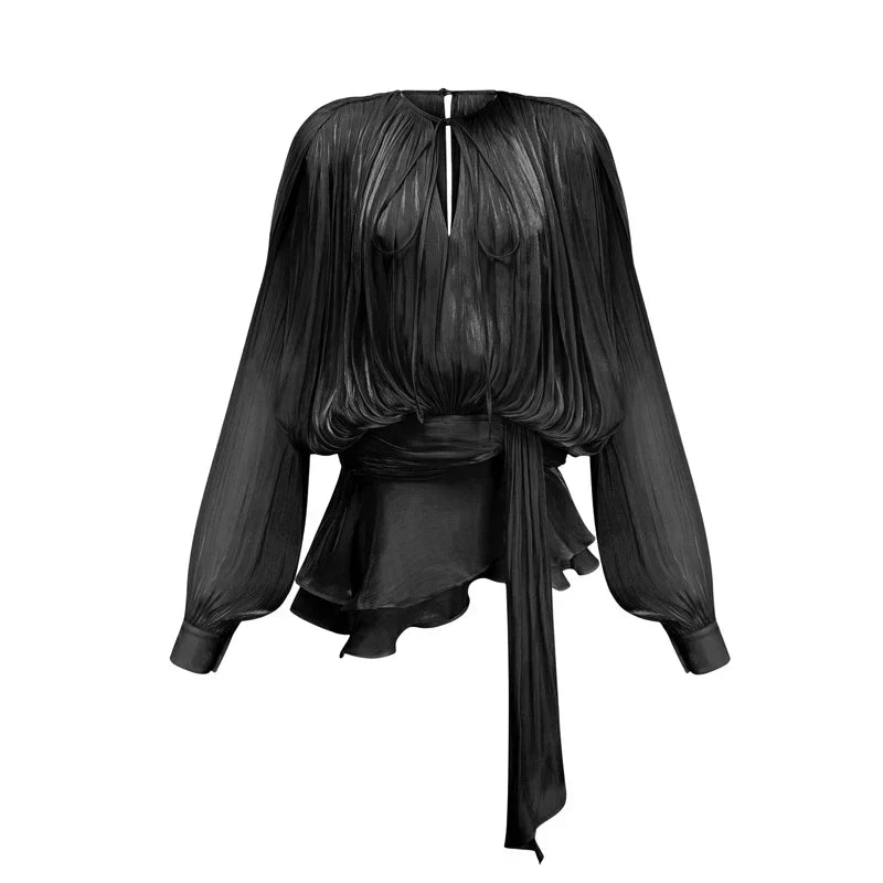 Elysia | Draped Silk Look Top