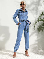 Bella | Modern Denim Utility Jumpsuit