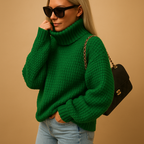 Women's Turtleneck Knit Jumper – Warm, Breathable & Timeless | Lia